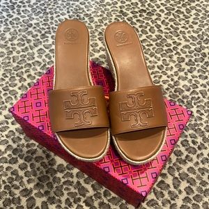 Tory Burch Weston wedge slide calf leather sandal